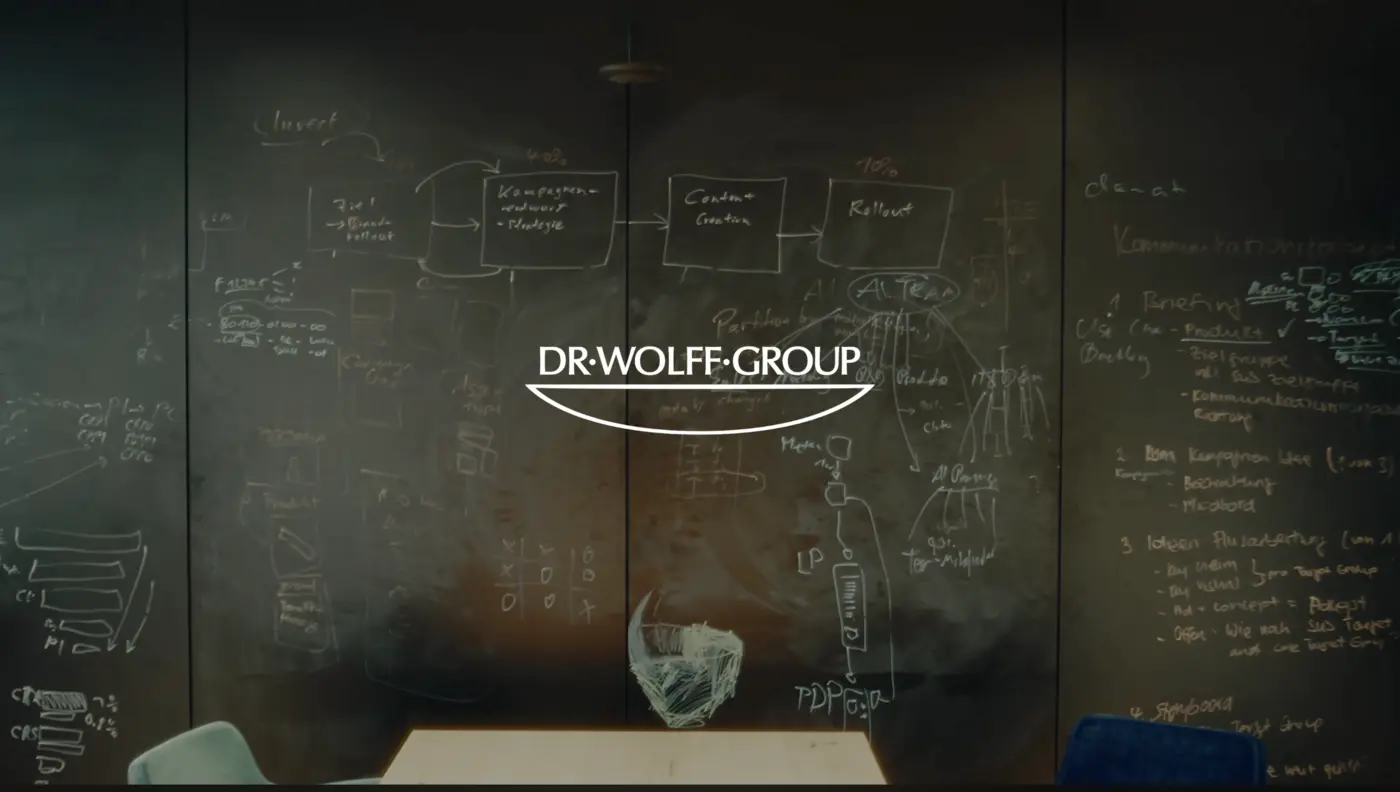 Dr. Wolff Group Logo vor Workshop-Tafel